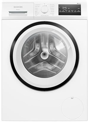 Siemens WM14N225 Waschmaschine iQ300, Frontlader mit 8kg Fassungsvermögen, 1400 UpM, speedPack L, smartFinish, Outdoor-Programm, LED-Display, Weiß, 60cm