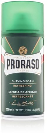 Proraso Shaving Foam, Rasierschaum für Männer, 300 ml | Erfrischend & belebend, mit Eukalyptusöl & Menthol, mit Glycerin, ohne Parabene & Silikone, Made in Italy