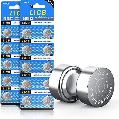 LiCB 20 Stück LR44 Knopfzellen AG13 PX76A l1154f 357A 1,5V Alkaline Batterie 3 Jahre Haltbarkeit