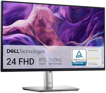 Dell P2425H 24 Zoll Full HD (1920x1080) Monitor, 100Hz, IPS, 5ms, 99% sRGB, USB-C, DisplayPort, HDMI, VGA, 4X USB, 3 Jahre Garantie, Schwarz