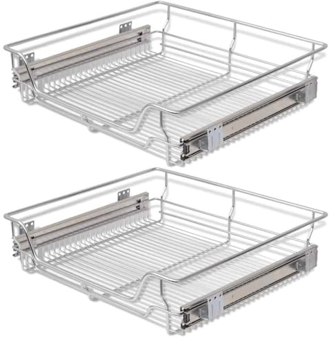 vidaXL 2x Einbauschublade 60cm Teleskopschublade Korbauszug Küchenschrank