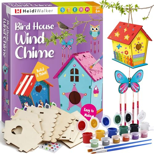 Byncceh 2 Stück Vogelhaus Holz Basteln Kinder – Kreatives Bastelset für Kinder zum Bemalen und Dekorieren, DIY Bastel Set, Ideal für Kindergeburtstag Basteln und Geschenkideen