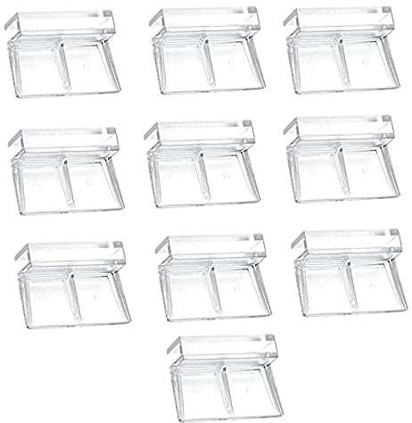 Istloho 10x Glasabdeckung Clip Unterstützung Halter Glasabdeckungs Clips für Aquarien, Acryl-Clips Glasabdeckung, universale Halterungen für randlose Aquarien, 6mm