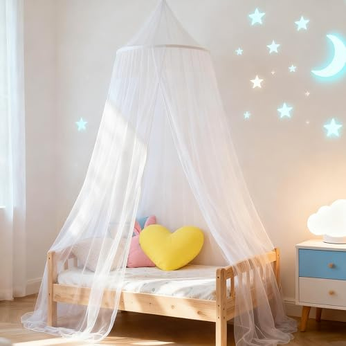 Wnqou Bett Baldachin Moskitonetz für Mädchen, Prinzessin Baldachin für Kinder Bett Zimmer Dekor