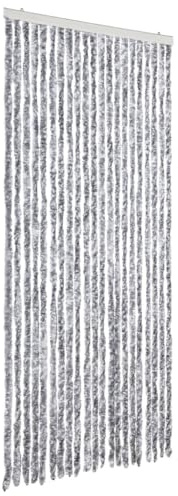 vidaXL Insektenschutz-Vorhang Weiß und Grau 90x220 cm Chenille