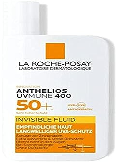 La Roche Posay Sonnenfluid für das Gesicht für zu Sonnenallergie neigende und empfindliche Haut, Mit innovativem UV-Filter Mexoryl 400 LSF 50+, Anthelios Invisible Fluid UVMune 400, 50 ml