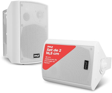 Pyle Bluetooth Lautsprecher Boxen Outdoor & Indoor – 2 Wege Lautsprecher für Innen als Wandlautsprecher oder Outdoor Box als Pool oder Musikanlage Terrasse, Weiß 240W