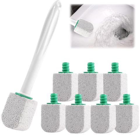 Bimsstein Toilettenreiniger, 8 Stück Bimsstein WC mit 1 Griff, Bimsstein Für Toilette, Badezimmer, Küchen, Schwimmbäder, Zur Entfernung Hartnäckiger Flecken