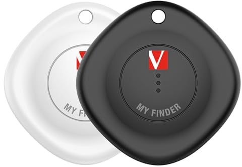 Verbatim My Finder 2er Set, Bluetooth Tracker für Rucksack, Koffer, Geldbörse, Schlüssel und Co, kompatibel mit Apple „Wo ist?“, Schlüsselfinder mit austauschbarer Batterie