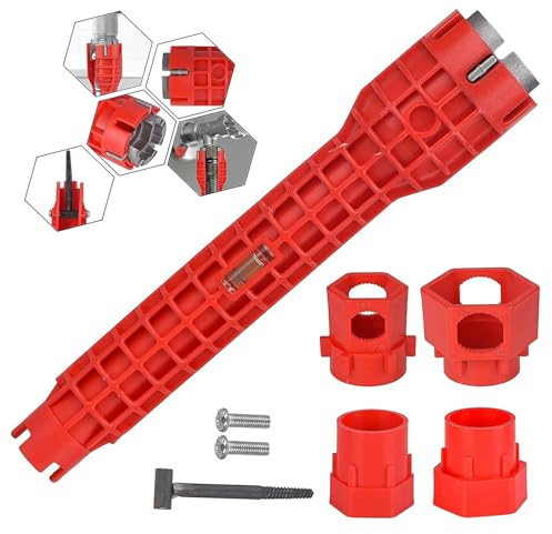 14 in 1 Werkzeug für Wasserhahn Montage, Armaturenschlüssel, Sink Wrench | Verschleißfest, Alterungsbeständig, geeignet für Toilette, Bad, Küche Multifunktions Spüle Wasserhahn Installer Tools