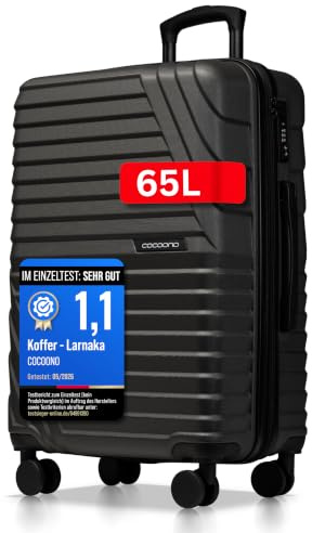 Cocoono Hartschalenkoffer Mittelgroß – 65L - 75L Volumen – 8 Rollen 360° drehbar – Leichter Koffer mit TSA Schloss & Teleskopgestänge – Reisekoffer, Trolley (anthrazit, L)