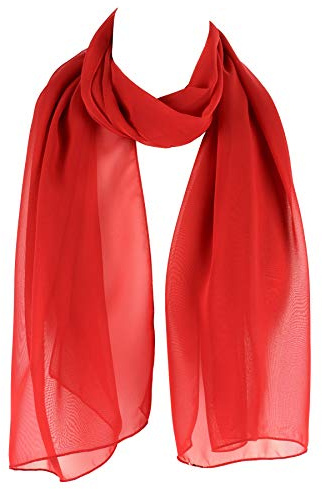 Hat To Socks Damen Premium in Korea Hergestellter Chiffon Schal – Leichter Transparenter Modeschal, Weiche Elegante Stola für Alle Jahreszeiten (Rot)