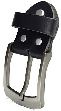 Fa.Volmer ® Einzelne Gürtelschnalle als Ersatz für schwarzen Ledergürtel 3,8 cm Typ #10125 (Standart)