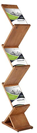 DISPLAY SALES Prospektständer Holz Zick-Zack für 5x DIN A4 Prospekte | Broschürenständer, Flyerhalter, Prospektständer Holz Zick-Zack 6x DIN A4, Prospektablage, Zeitschriftenständer