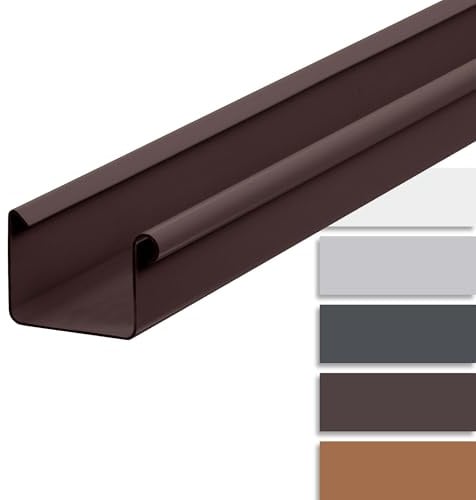 INEFA Dachrinne kunststoff Kastenrinne 200cm NW68 / 68mm Dunkelbraun Dachrinnenzubehör, Regenrinnen PVC, einfache Montage, Made in Germany