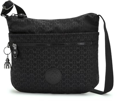 Kipling ARTO Mittelgroße Umhängetasche, Signature Emb (Schwarz)