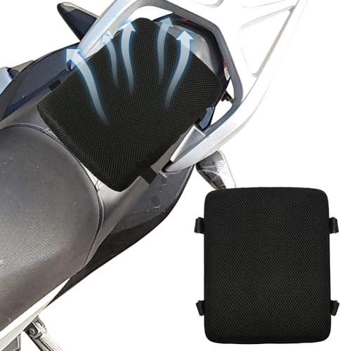 8.7x11.4in Motorrad Gel Sitzkissen, Motorrad 3D Waben Motorrad Sitzbezug, Stoßdämpfende atmungsaktive Sitzkissen für bequeme lange Fahrten (Back)