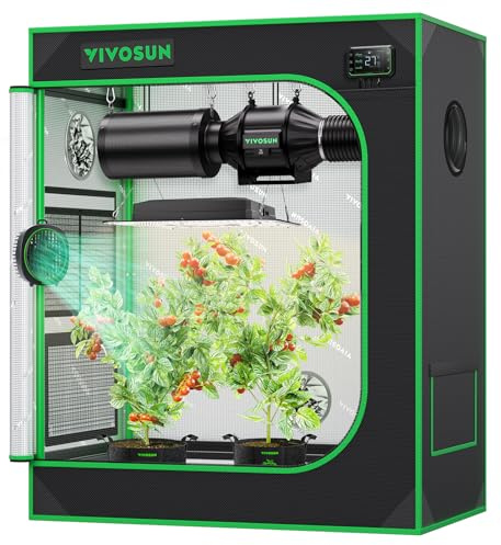 VIVOSUN Growzelt 75x45x90cm Grow Tent aus hochreflektierendes Mylar mit Sichtfenster und Bodenwanne für Hydroponik und Indoor-Anbau S3018 Grow Zelt passend für VS1000
