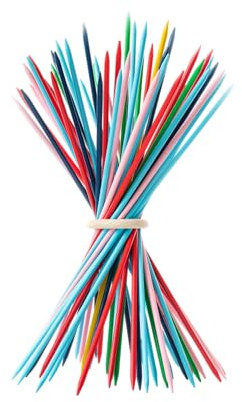 Remember Stickado, Stäbe: L 40 cm, Ø 0.8 cm, Ring außen: Ø 7 cm, Holz – Geschicklichkeitsspiel aus Holz mit bunten Stäben, für Kinder und Erwachsene, Strategiespiel für 1–8 Spieler ab 6 Jahren