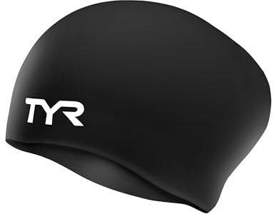 TYR Silikon Badekappe für langes Haar - Schwarz, Einheitsgröße, LCSL