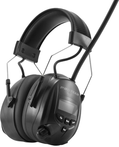 PROTEAR Bluetooth 5.4 Gehörschutz mit DAB/DAB + FM Radio, wiederaufladbare elektrische Gehörschutzkapsel mit Freisprechfunktion, Idealer zum Mähen, Sägen, Werkstatt,SNR 30dB