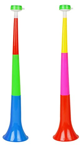 Niuhong 2 Pcs Cheerleading Trompete Spielen Plastik Vuvuzela Trompeten Sehr Lautes Tröte Lautstark Laut Tröte Fan Zuschauer Krachmacher Horn Sportfeiern Fanartikel Trompete Fußballspiel Stadion