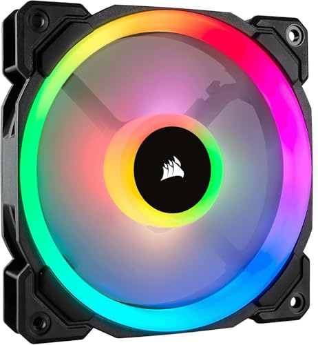 Corsair LL120 RGB LED PWM PC-Gehäuselüfter (120mm Dual Licht Loop RGB LED, Einzelverpackung) Schwarz
