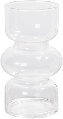 Geometrische Glasvase, Moderne Vasen Hydroponische Glasblumenvase, Tulpenvase Blumenvase Glas, Dekorative Vase für Haus Büro Hochzeit (Transparent)