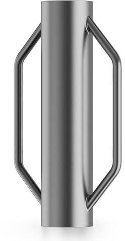 Wiltec Handramme Ø14 cm Zaunpfahlramme mit Handgriffe, Pfahlramme aus Stahl, Pfostenramme für Zaunbau und Bodenverdichtung