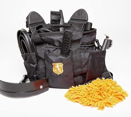 Horsecode Putztasche mit Inhalt schwarz 9-teilig