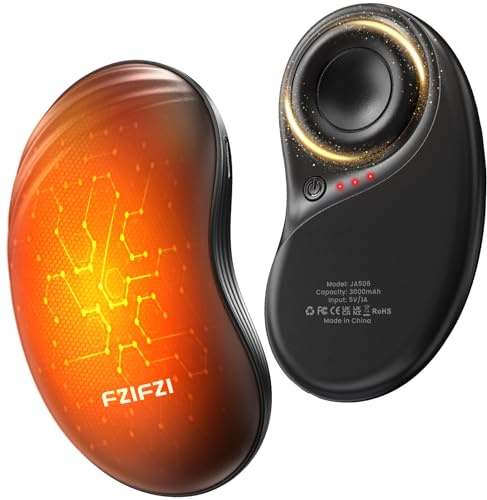 Handwärmer Elektrisch, 2er Set Elektrische Handwärmer Magnetisch 6000mAh, 3 Heizstufen bis 57°C, Taschenwärmer Wiederverwendbar Hand Warmer Heizung für Weihnachten, Reisen und Outdoor im Winter