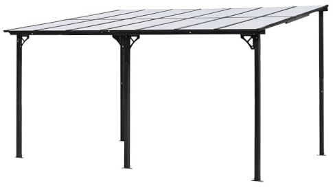 Home Deluxe Terrassenüberdachung ECO Anthrazit - 300 x 420 cm, Anthrazit | Wetterfeste Alu-Überdachung für Terrasse & Garten