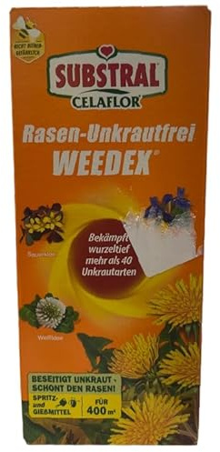 Celaflor Rasen-Unkrautfrei Weedex, 400ml Konzentrat, Unkrautvernichter gegen schwer bekämpfbare Unkräutern im Rasen