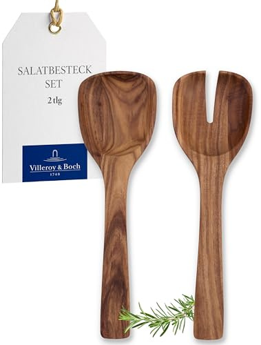 Villeroy & Boch - Artesano Salatbesteck 2-teilig Braun, Salatbesteck Holz, Salat, Besteckset, Holzlöffel, Holzgabel, Akazienholz