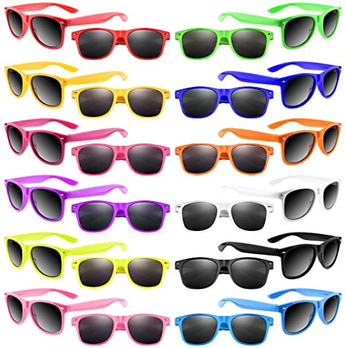 Bouiexye 48 Stück Kinder Sonnenbrillen Neon Jungen und Mädchen Brillen Kinder Party Favors Big Bag Filler Strand Pool