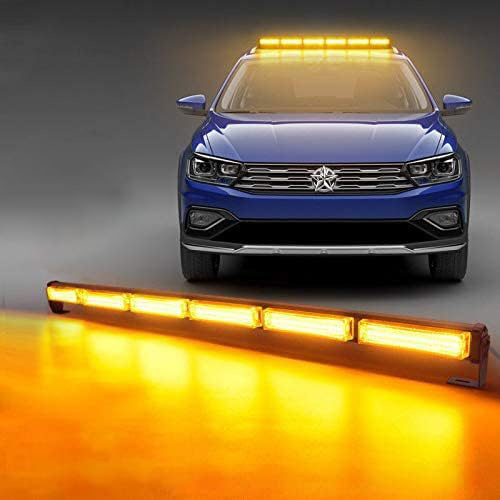 Dinfu 17 Blinkende Stroboskop-Modi LED Warnleuchte Orange balken | Blitzleuchte Rundumleuchte Auto Lichtleiste für LKW Dach oben Gelb Warnlicht