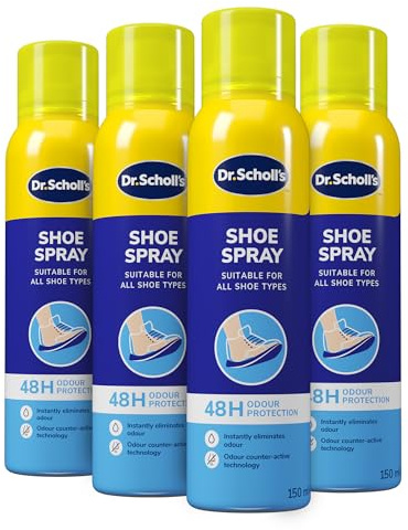 Scholl Fresh Step Schuhspray, 150 ml, geruchshemmendes Schuhspray, bis zu 24 Stunden Frische, 4 Stück