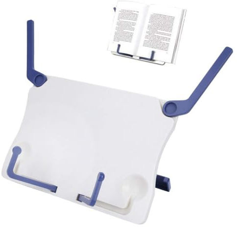 Desktop Buchhalter, 210x160mm/8,3x6,3 Zoll 60° Verstellbar Noten Ständer klappbarer Notenbuchständer Leseständer Bookrest Tischnotenständer Kochbuchhalter Rezeptbuchhalter Clips für Büro Haus Student