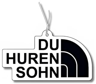 2 x Duftbaum mit Motiv Du Huren Sohn, lustiger Duftspender, Tuning Auto, Lufterfrischer, Duftanhänger, Autoset, Funartikel,