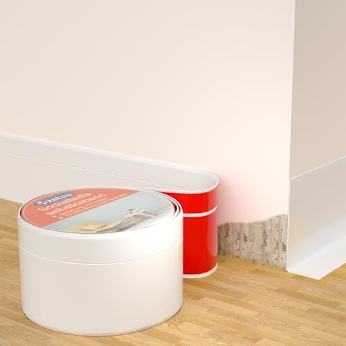 Flexibel Sockelleiste Selbstklebend 5m , Perfekte Haftung Auf Wände, Ohne Bohren, DIY-Renovierung Für Altbau Und Moderne Räume, Weiß