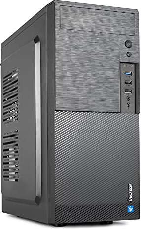 VulTech VCO-A1699 Rev 2.1, kompaktes ATX-Gehäuse mit 2 x USB 2.0 und 1 USB-Port 3.0, ohne Netzteil, Farbe: Schwarz