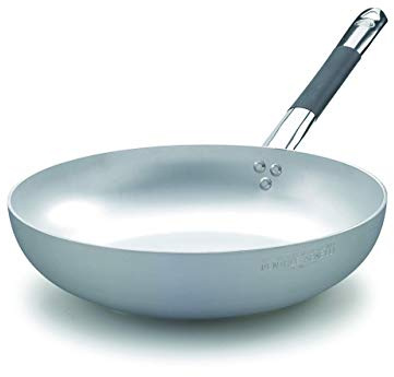 Pentole Agnelli ALMC111BPIC36 Töpfe Aluminium Induktionsleitung Senkpfanne hoch, Induktionsboden mit 1 Kühlgriff, 36 cm