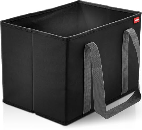 achilles 3er Set Einkaufskorb - Einkaufstaschen - Aufbewahrungsboxen - Kofferraum-Taschen - Einkaufsbox - schwarz - 37x25x25cm