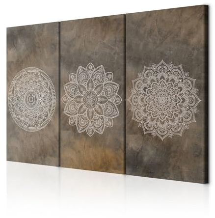 decomonkey Akustikbild Premium Mandala 135x90 cm 3 Teilig Kunst Abstrakt | Akustikpaneele, Akustikdämmung, Schallschlucker, Schallabsorber, Schalldämmung, Akustikplatten, Orient, Ornament