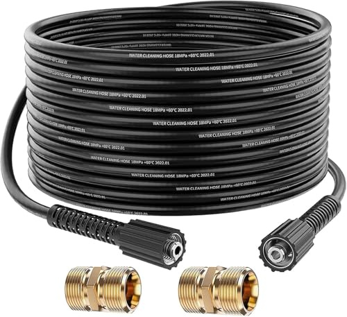 StoneBanks 10M Hochdruckreiniger-Schlauch Jet Wash Verlängerungsschlauch M22 Innengewinde Ersatzschlauch mit M22 14mm + 15mm Außengewinde Verbinder Kompatibel mit Standard HD M22
