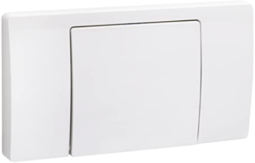 Cornat Betätigungsplatte VWC15/VWC19/WEK - weiß - Kunststoff - mit Start/Stopptaste - inklusive Betätigungsbolzen / Drückerplatte WC / Toilettenspülung Drücker / Betätigungsplatte WC / APV100