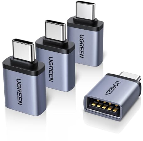 UGREEN Adapter USB C auf USB (4 Stück) 10Gbps Handy OTG Adapter Thunderbolt 4/5 kompatibel mit iPhone 17/16/15 Serie MacBook Neo Pro M4 Mac mini Galaxy S25 usw.