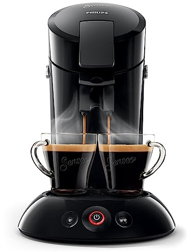 PHILIPS Senseo Original Kaffeepadmaschine, Schwarz, 2 Spezialitäten | 1 oder 2 Tassen, unter 1 Min Brühzeit, Coffee Boost, Crema Plus, 0,7 L (HD6553/67)