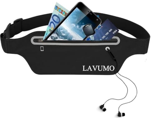 LAVUMO Sport Hüfttasche Lauftasche Handy Jogging Laufgürtel Damen Herren Bauchtasche Verstellbar Running Belt für Laufen, Radfahren, Sport, Fitness
