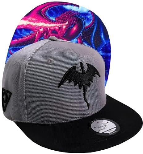 Capiche [99+ VARIATIONEN] Snapback Cap - Kappe - Baseball - Mütze - Herren - Dunkelgrau - Drache - Feuerwerk - Flammen - [Dragon] Fire Dragon